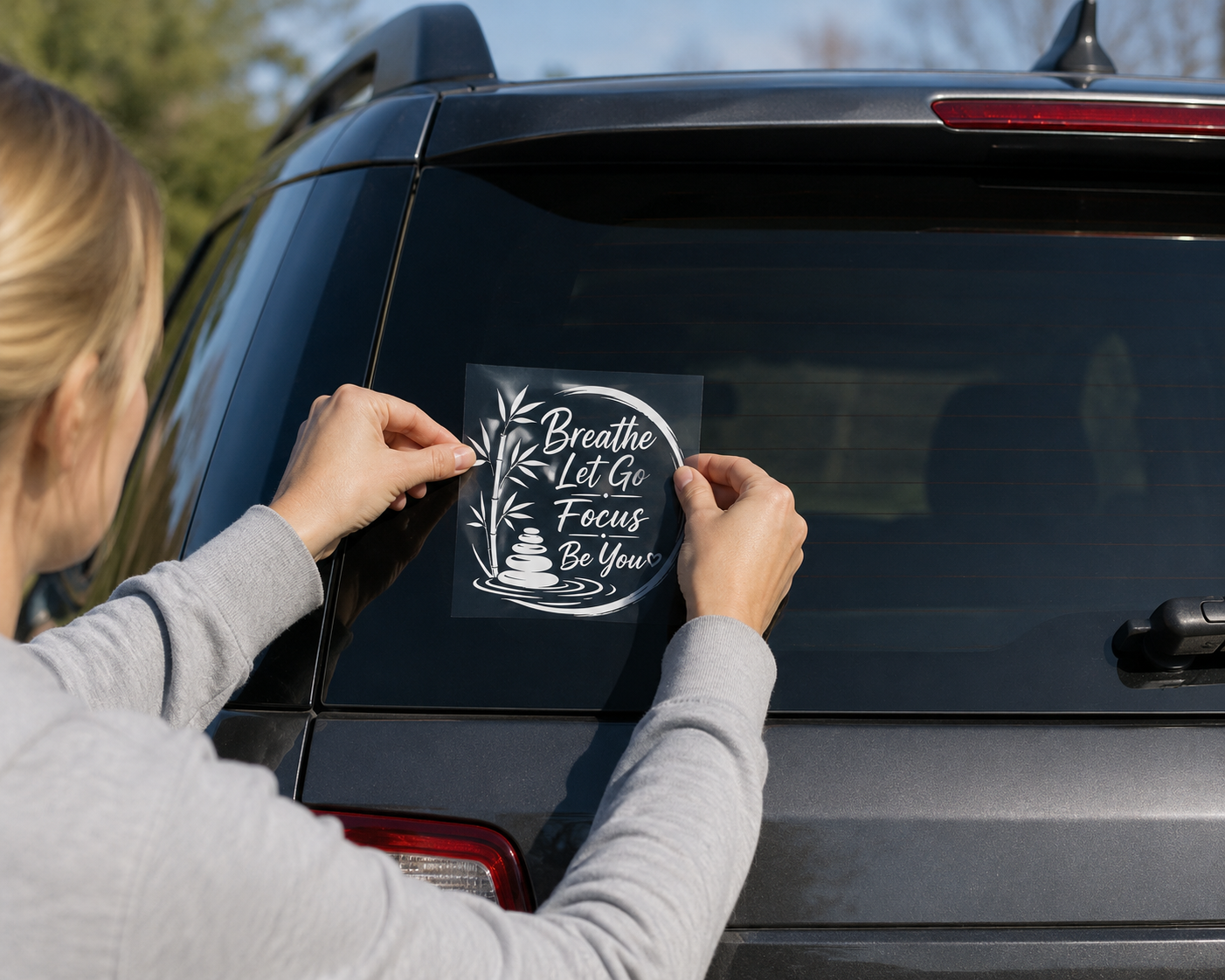 Breathe, Let Go, Focus, Be You Decal – Motivational Vinyl Sticker for Car Window, Laptop, Tumbler or Water Bottle