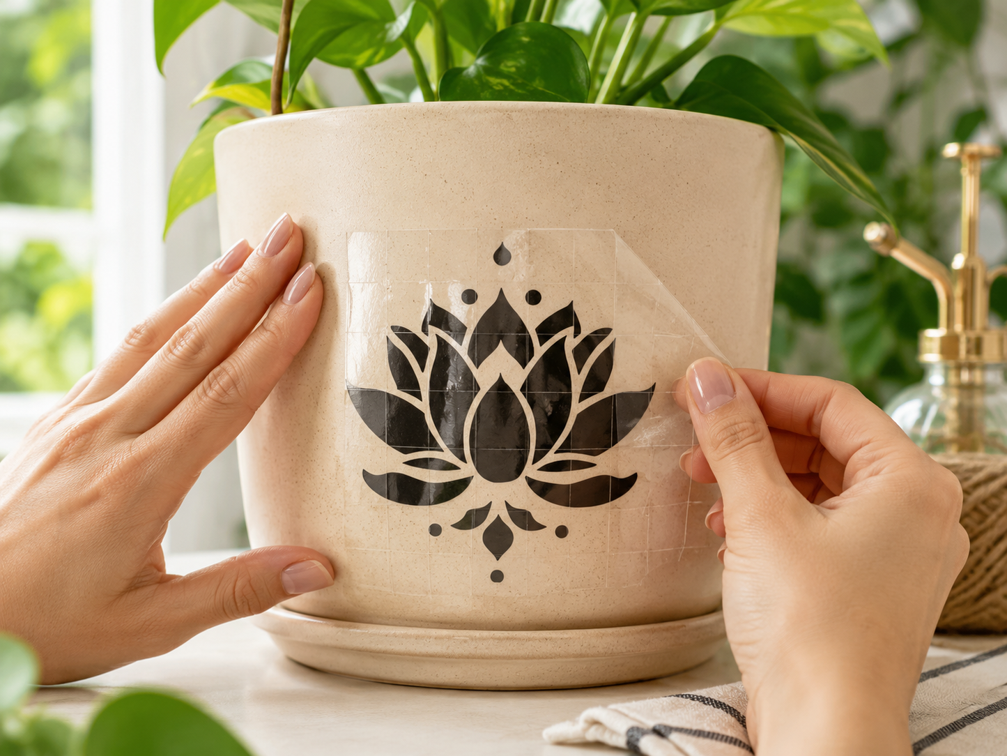 Lotus Flower Vinyl Decal | Peace & Growth Car Window Sticker