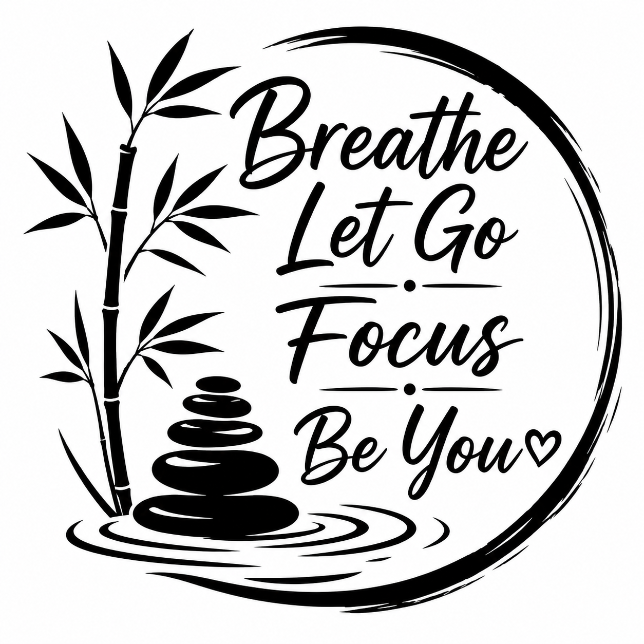 Breathe, Let Go, Focus, Be You Decal – Motivational Vinyl Sticker for Car Window, Laptop, Tumbler or Water Bottle