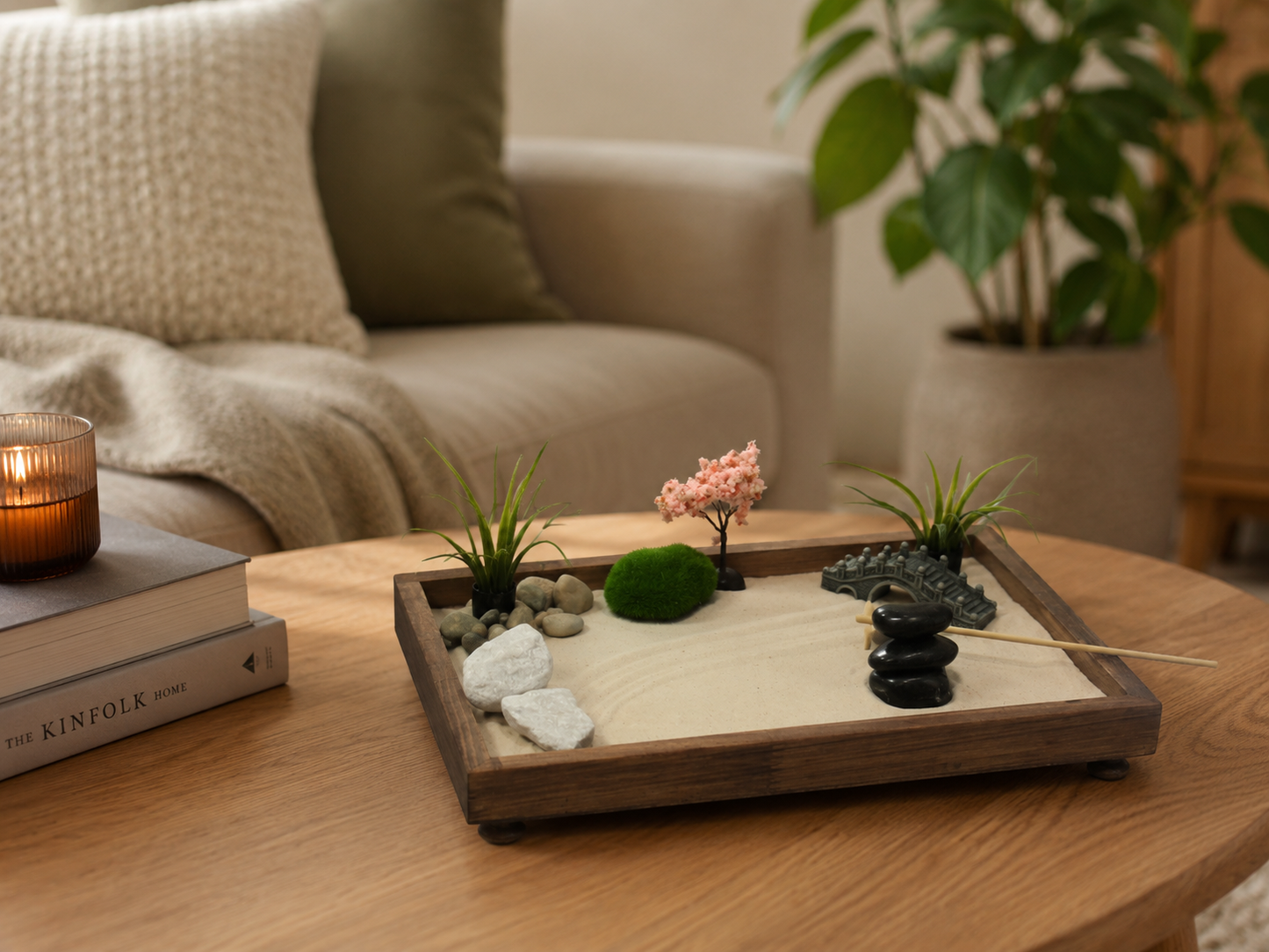 Deluxe Zen Garden Kit | Handcrafted Desktop Zen Garden for Stress Relief