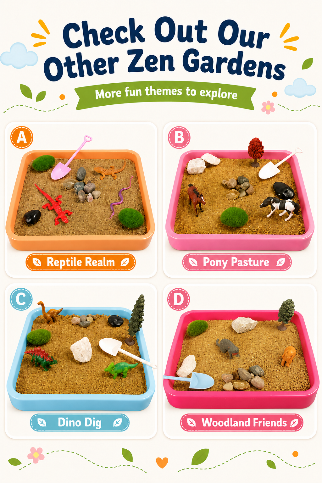 Fairy Meadow Kids Zen Garden – Fairy Sensory Sand Play Kit for Calm, Creative Fun