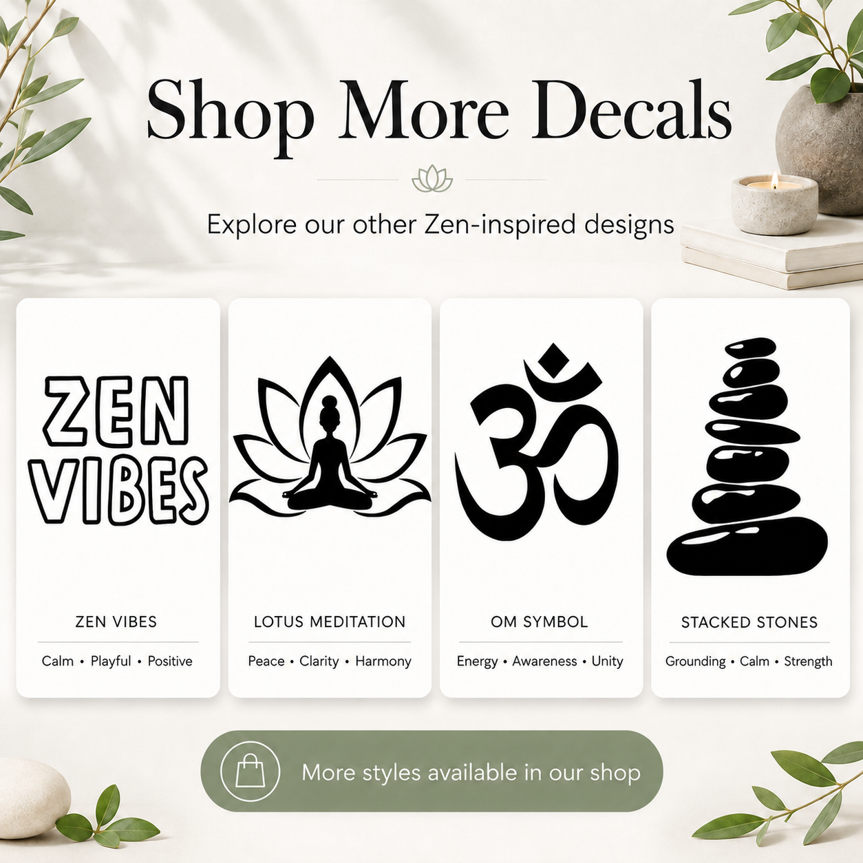 Enso Circle Vinyl Decal | Zen Mindfulness Car Window Sticker