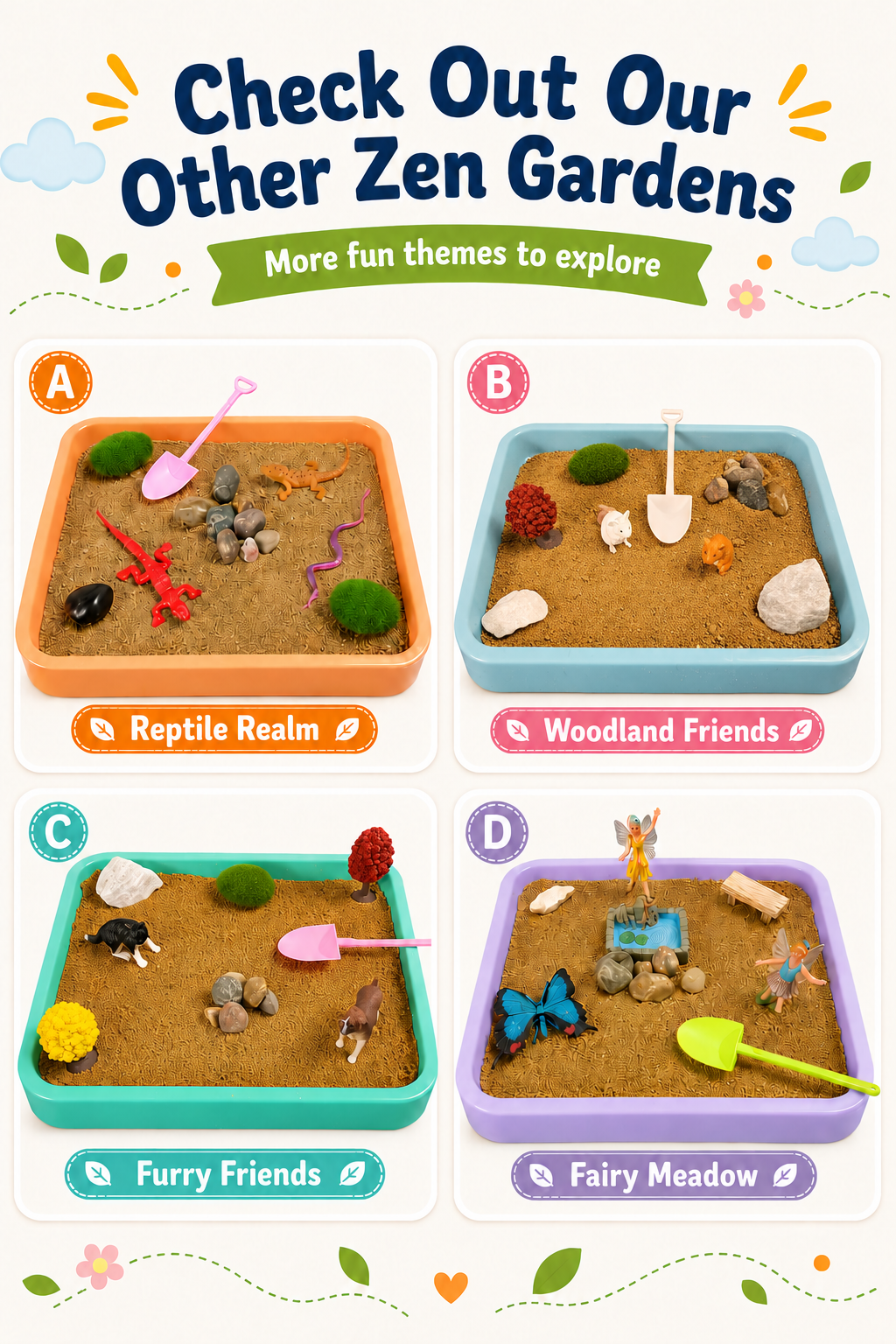 Pony Pasture Kids Zen Garden – Horse Sensory Sand Play Kit for Calm, Creative Fun