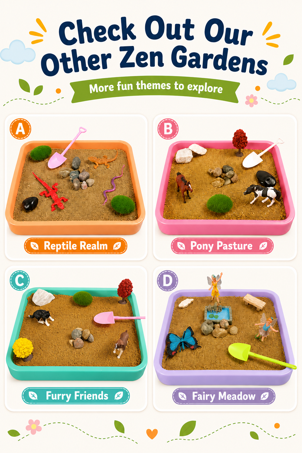 different zen gardens offered