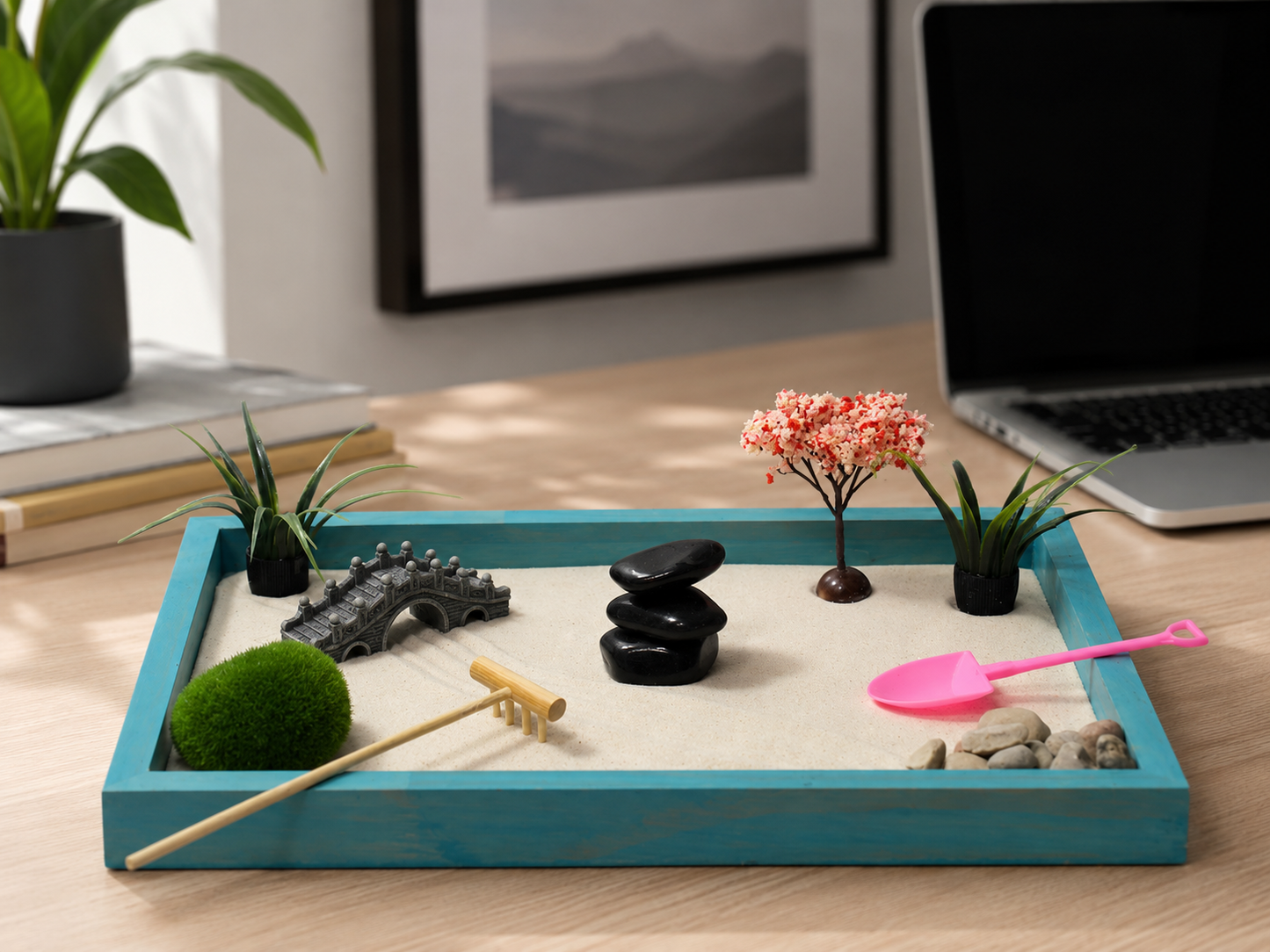 Modern Zen Garden Kit | Handcrafted Zen Garden for Stress Relief