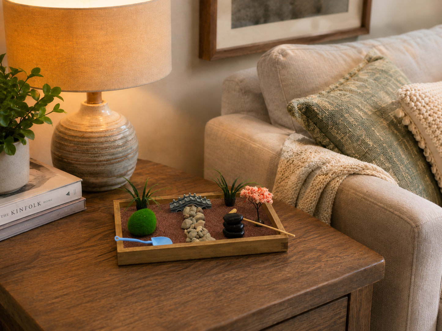 Modern Zen Garden Kit | Handcrafted Zen Garden for Stress Relief