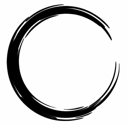 Black Enso Circle on a white background