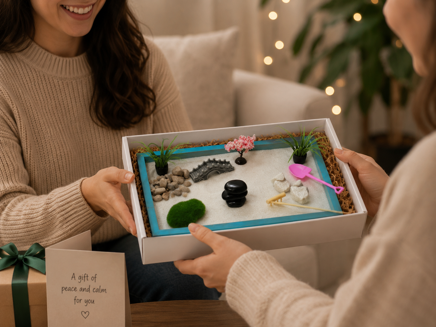 Deluxe Zen Garden Kit | Handcrafted Desktop Zen Garden for Stress Relief