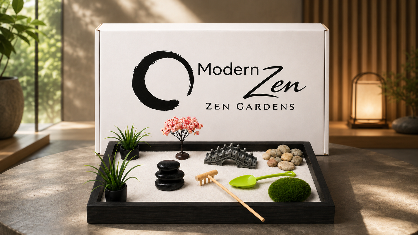 Modern Zen Garden Kit | Handcrafted Zen Garden for Stress Relief