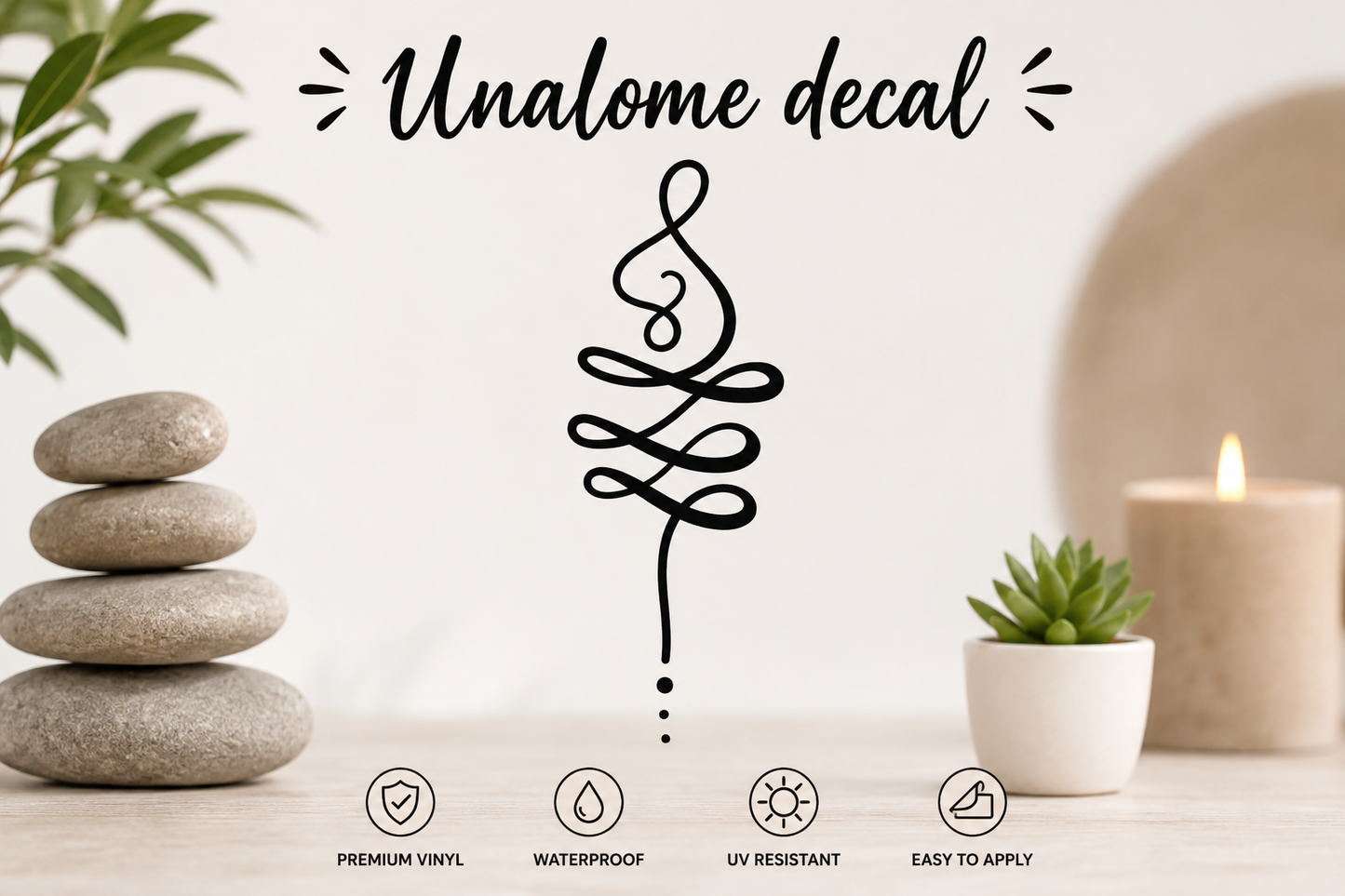 Unalome Vinyl Decal | Spiritual Journey Car Window Sticker