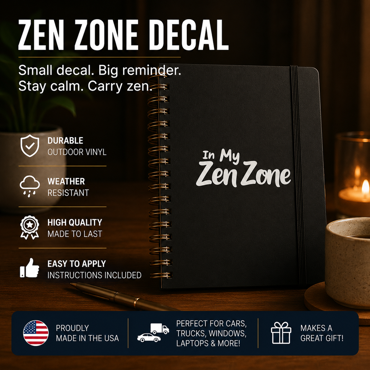 In My Zen Zone Vinyl Decal | Mindfulness Car Window Sticker