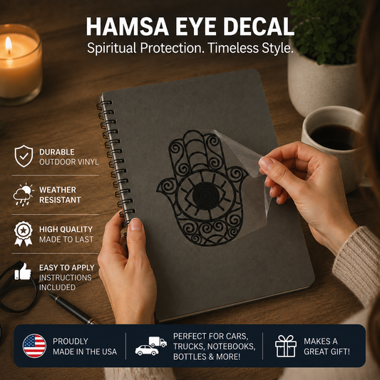 Hamsa Hand Vinyl Decal | Protection & Positive Energy Car Window Sticker