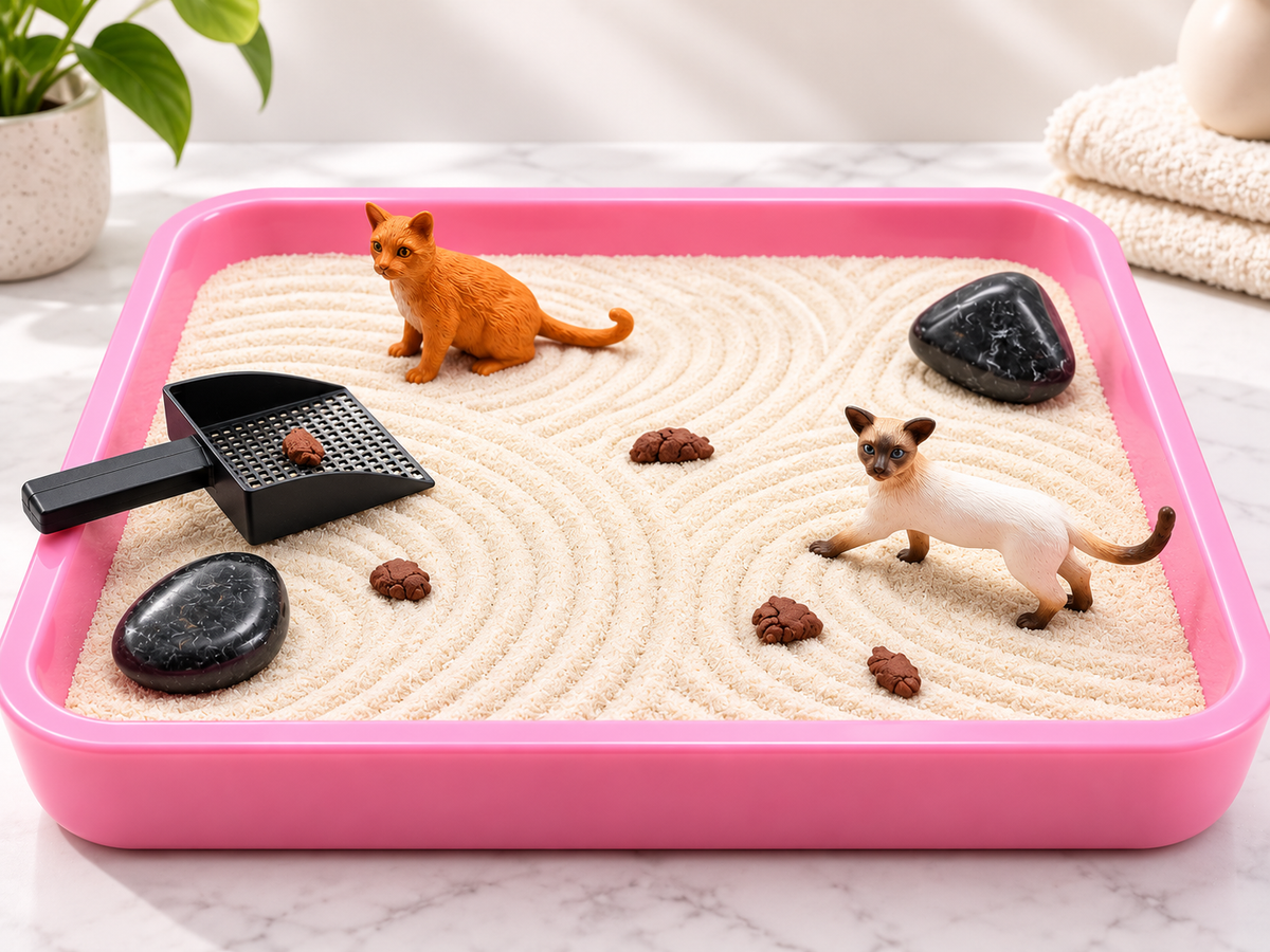 Kitty Litter Zen Garden – Funny Mini Desktop Cat Zen Garden Kit