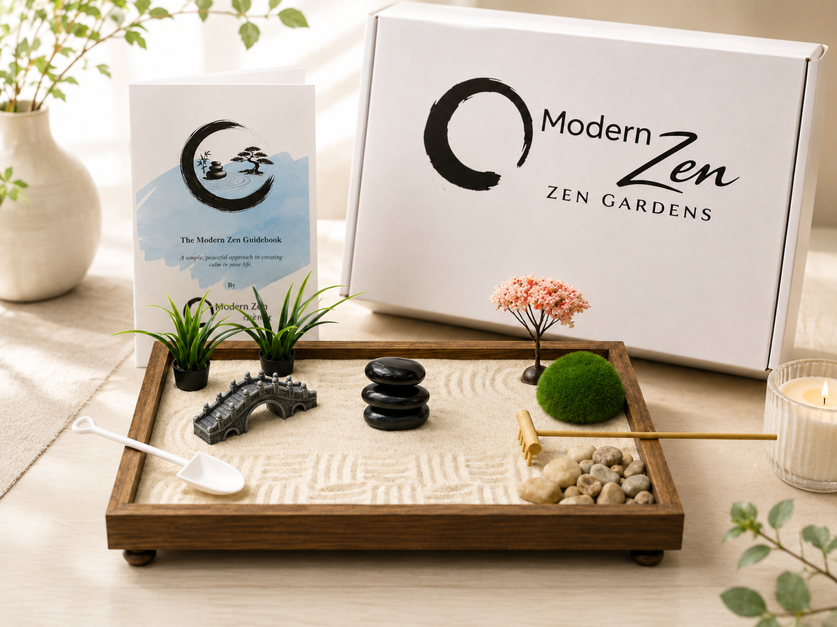 Deluxe Modern Zen Garden | Handcrafted Stress Relief Desk Decor
