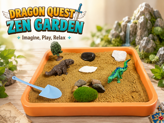 Dragon Quest Kids Zen Garden – Dragon Sensory Sand Play Kit for Calm, Creative Fun