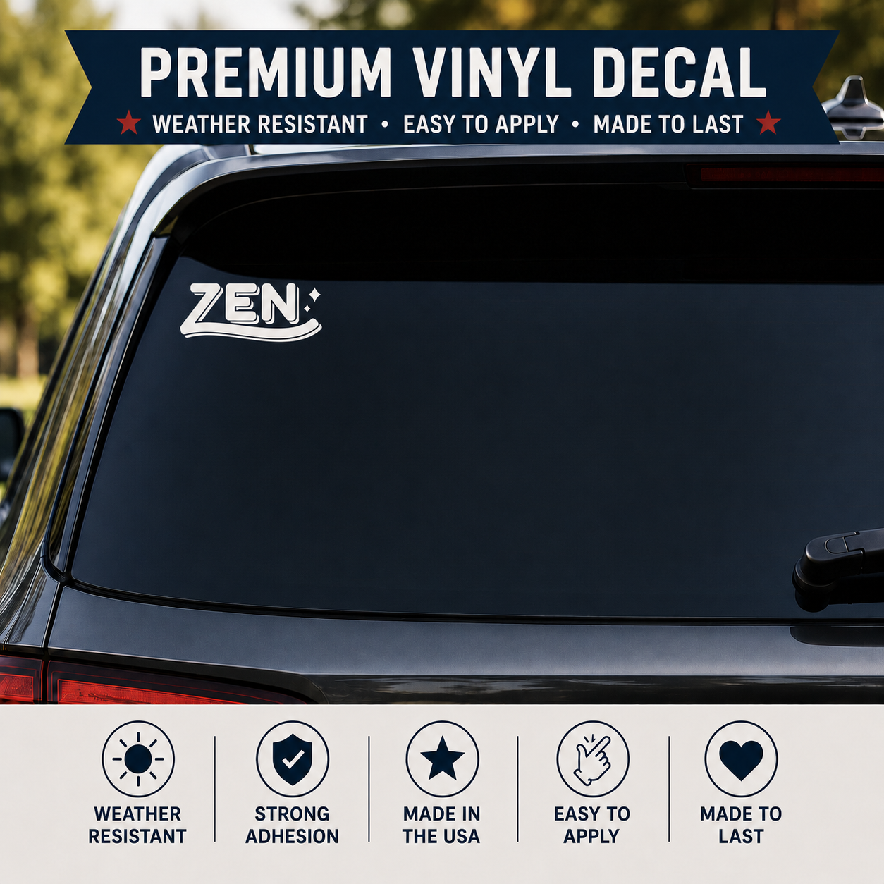 ZEN Vinyl Decal | Peace & Balance Car Window Decal