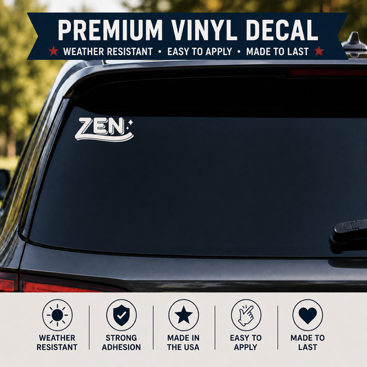ZEN Vinyl Decal | Peace & Balance Car Window Decal