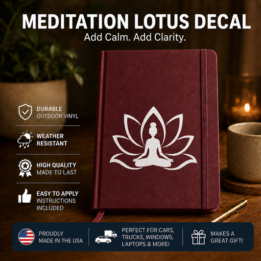 Meditation Lotus Vinyl Decal | Meditation Car Window Sticker