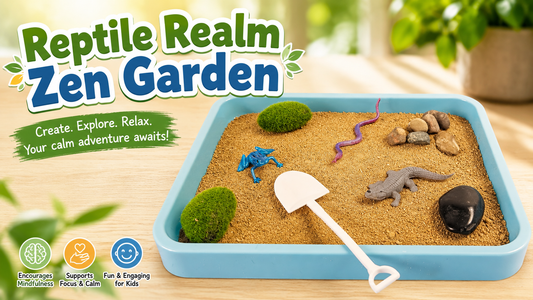 Reptile Realm Kids Zen Garden Kit – Calming Sensory Sand Tray for Creative Play