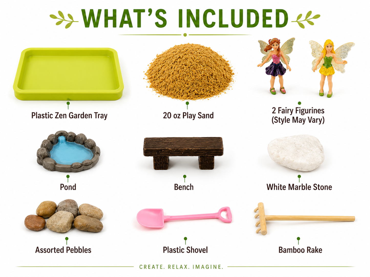 Fairy Meadow Kids Zen Garden – Fairy Sensory Sand Play Kit for Calm, Creative Fun