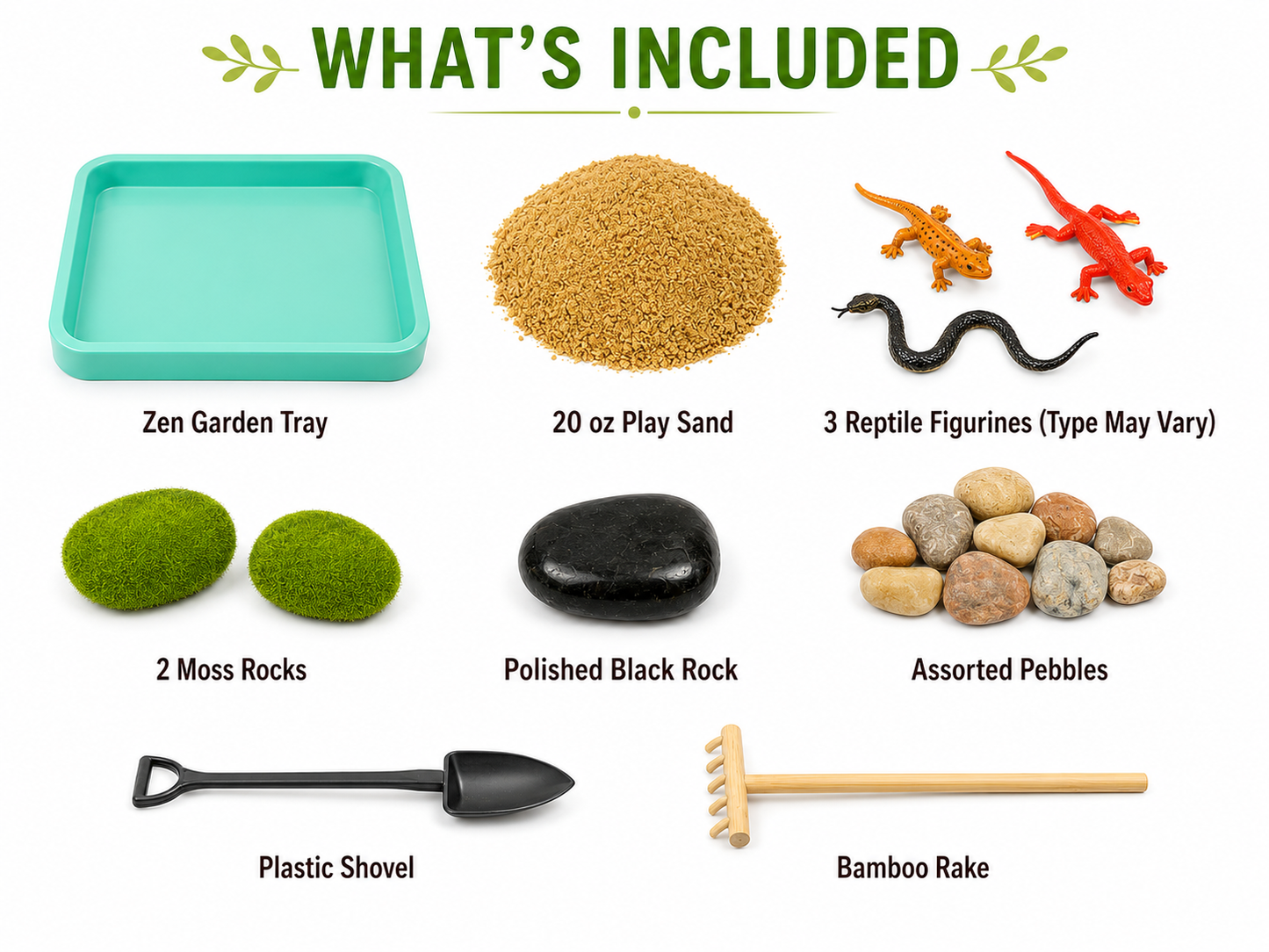 Reptile Realm Kids Zen Garden Kit – Calming Sensory Sand Tray for Creative Play