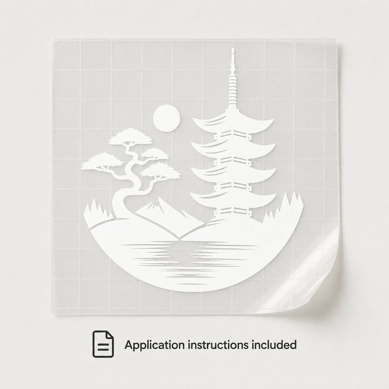 Pagoda Vinyl Decal | Zen Garden Car Window Sticker