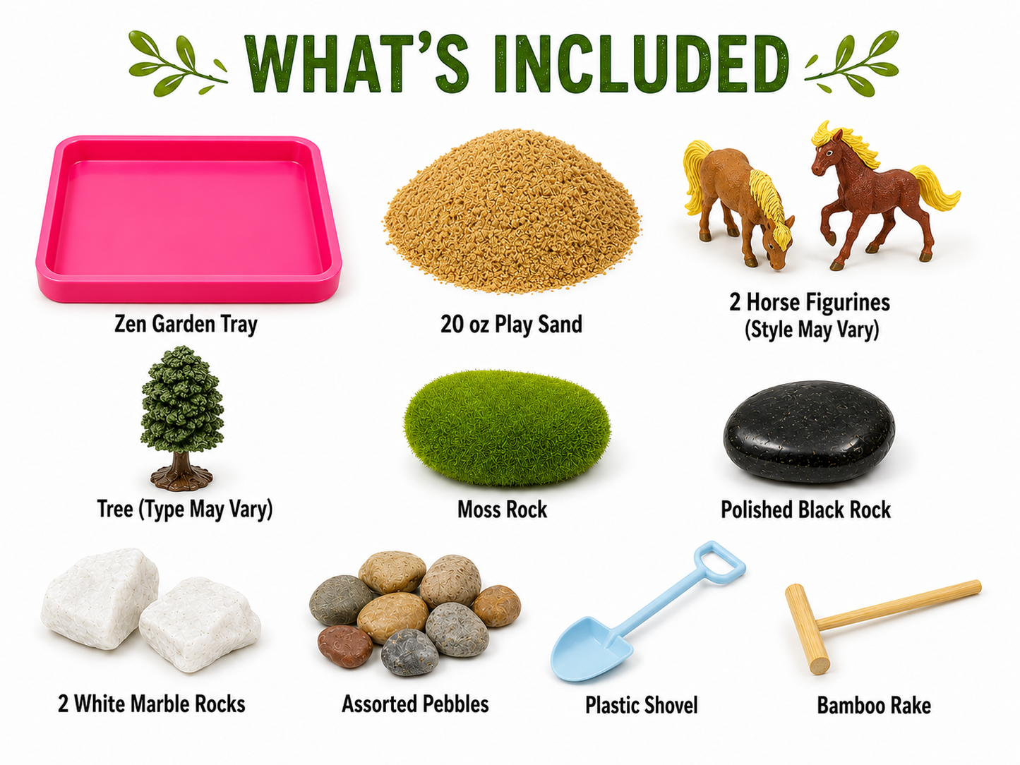 Pony Pasture Kids Zen Garden – Horse Sensory Sand Play Kit for Calm, Creative Fun