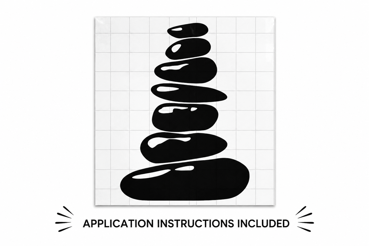 Zen Stacked Stones Vinyl Decal | Peaceful Living Window Sticker