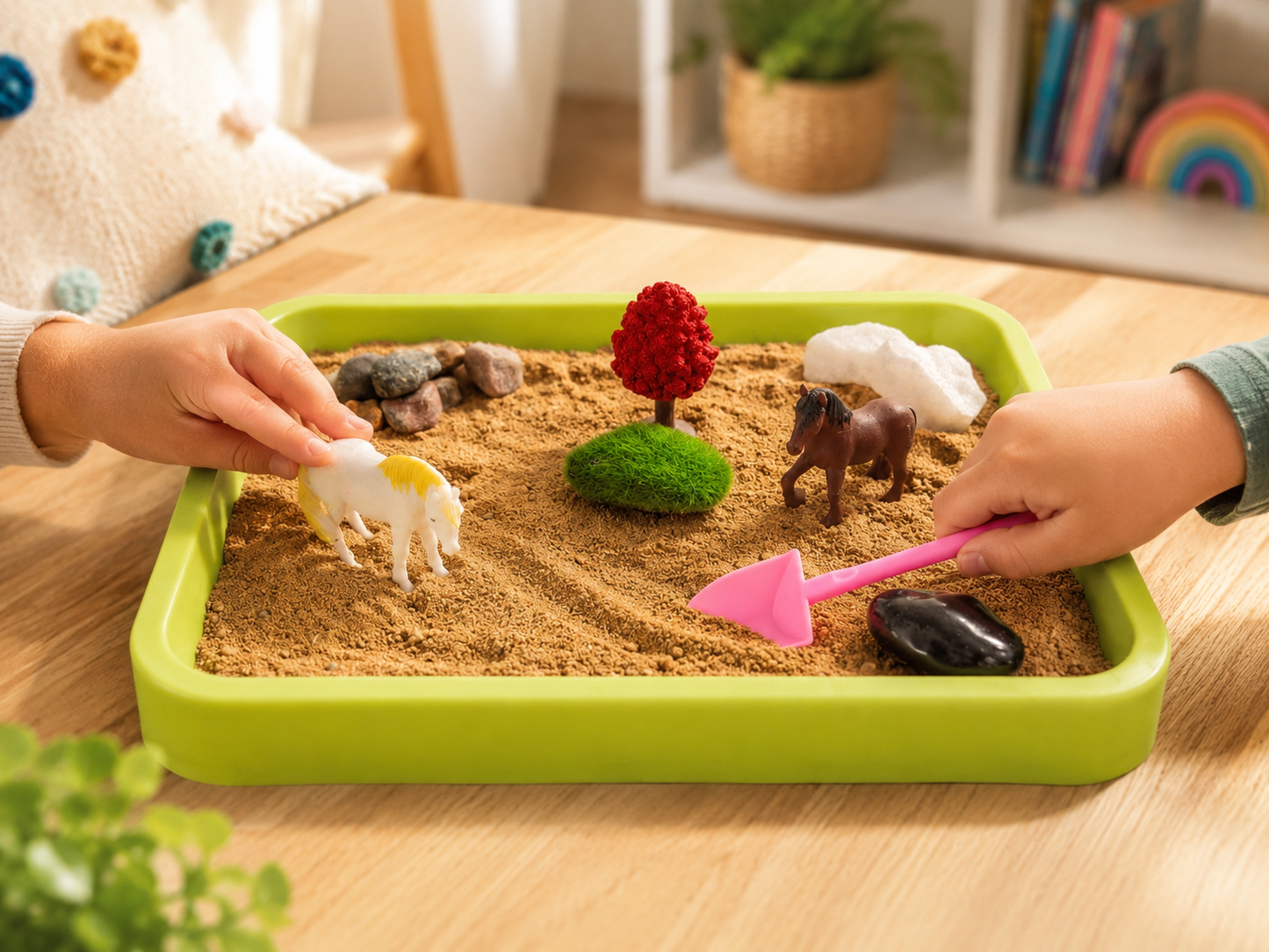 Pony Pasture Kids Zen Garden – Horse Sensory Sand Play Kit for Calm, Creative Fun