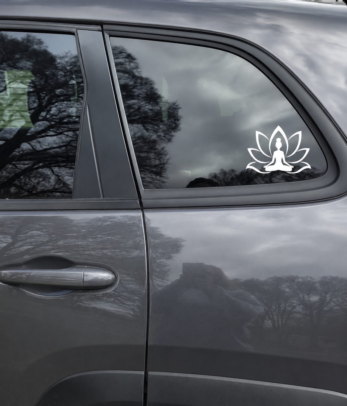 Meditation Lotus Vinyl Decal | Meditation Car Window Sticker