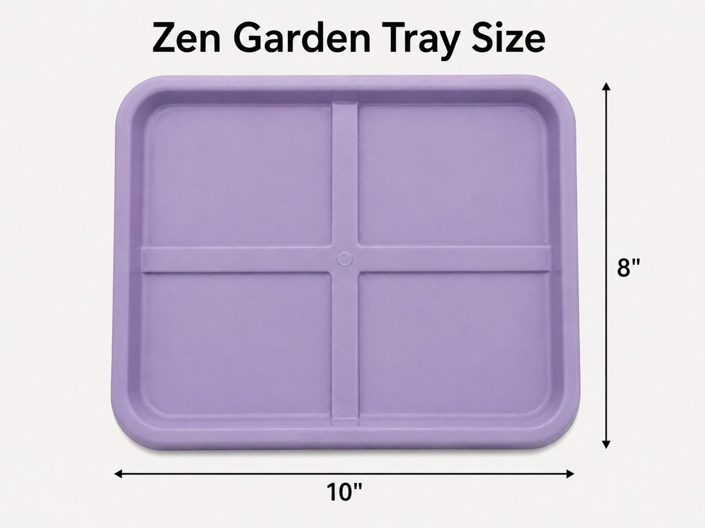 a plastic tray with measurements on a white background