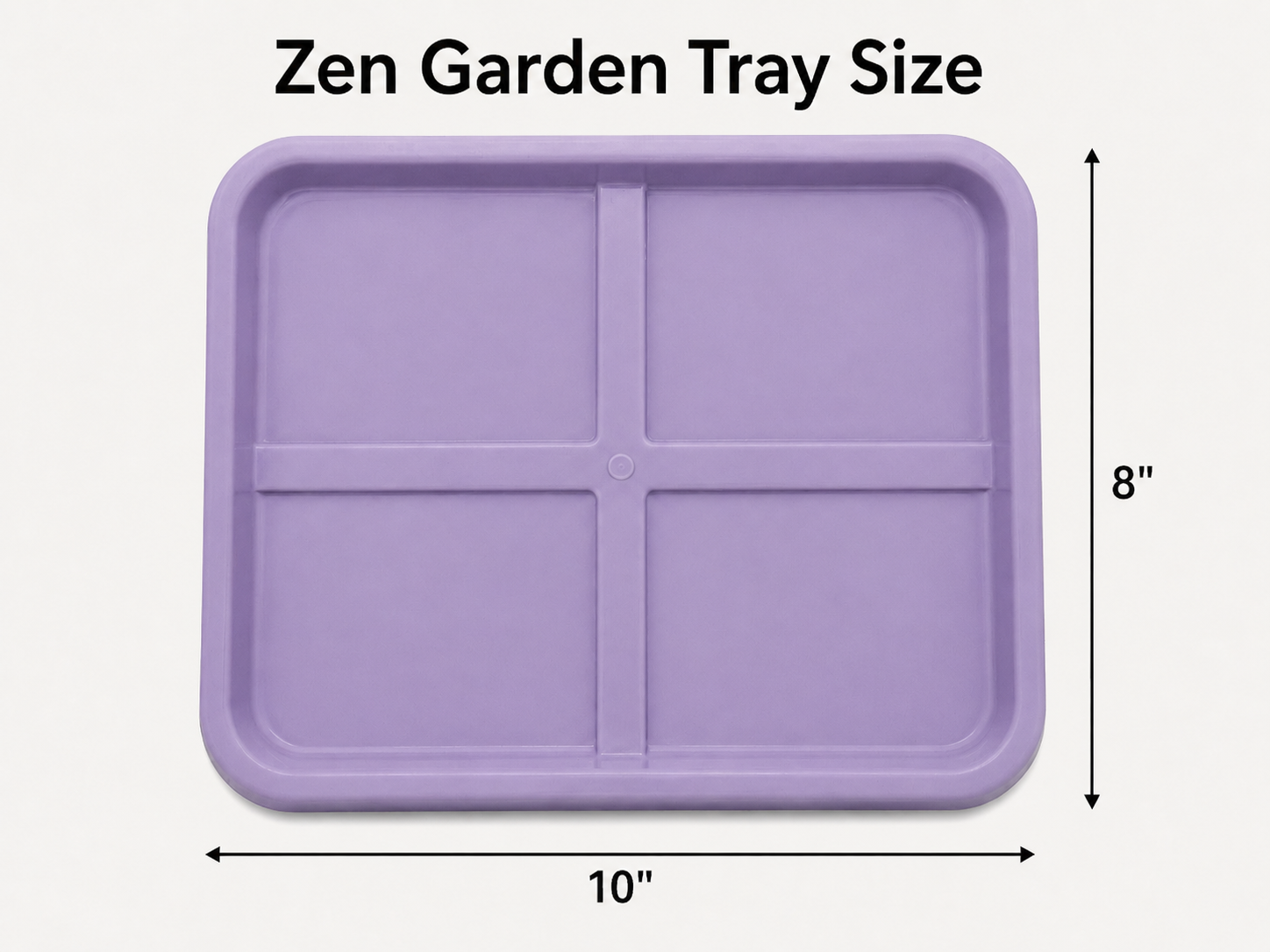 a plastic tray with measurements on a white background